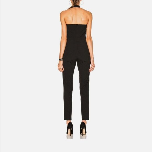 Michelle Mason Black Halter Jumpsuit with Cutout Details, US0 - Picture 2 of 15